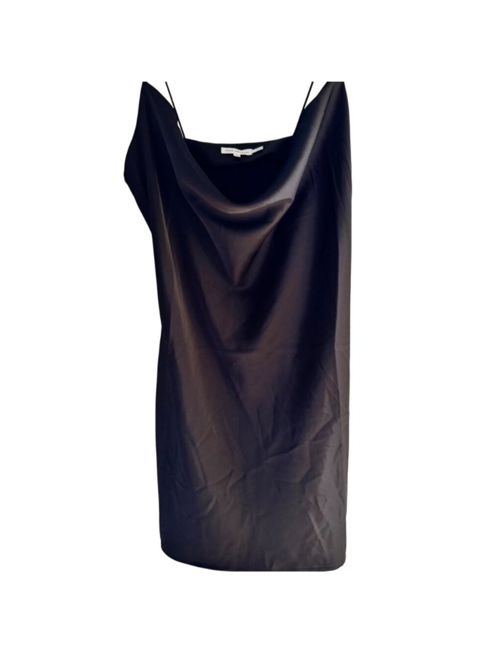 Good American Slip Dress Size 4 Black Cowl Neck Midi Adjustable Straps New Tags - Picture 6 of 10